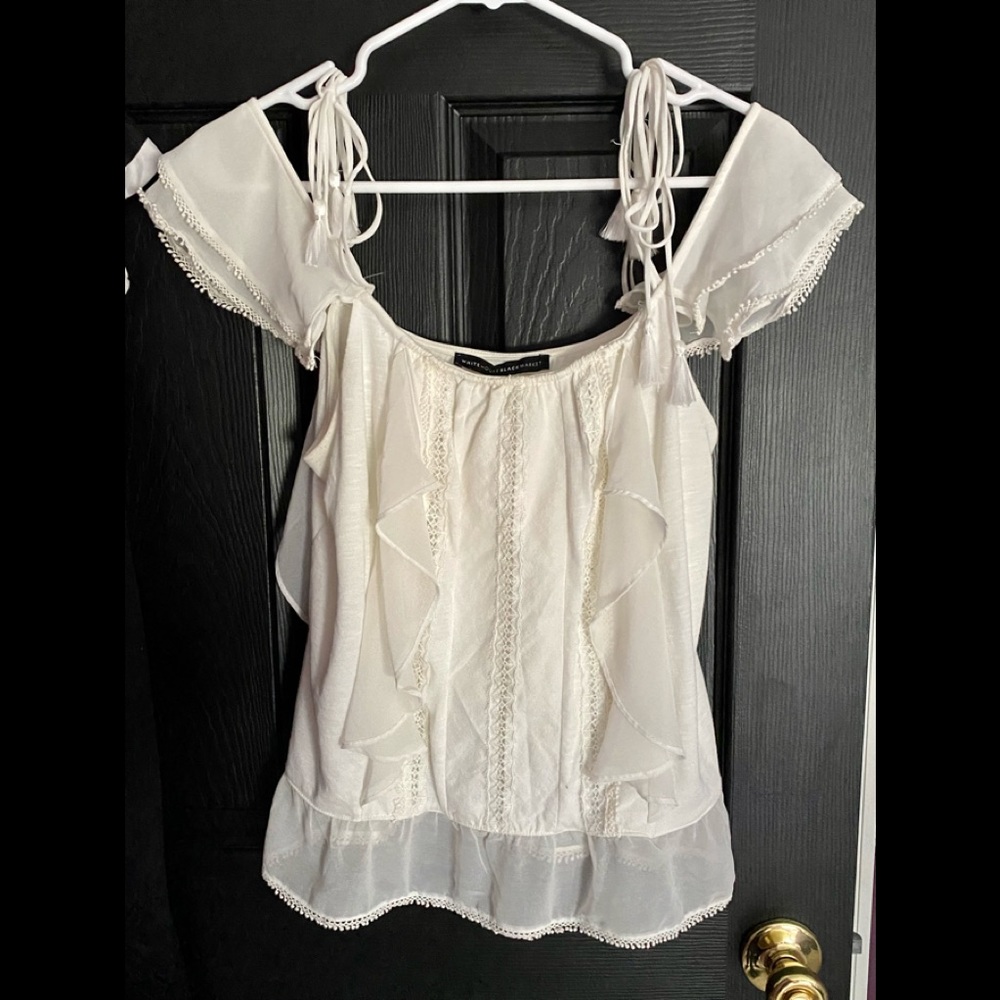 White House Black Market Boho ruffle top